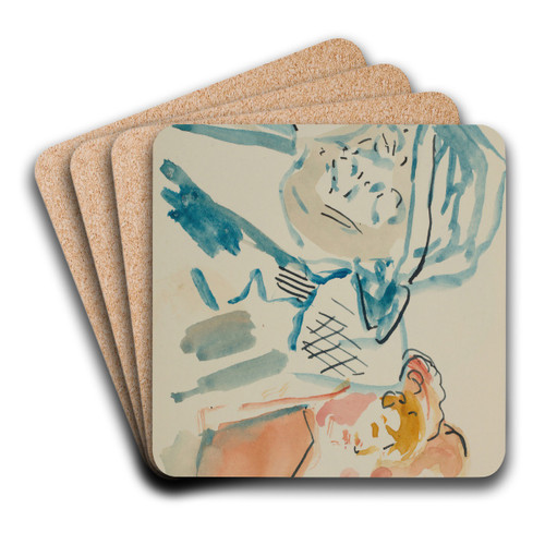 Untitled by Edvard Munch Art Drink Coaster set