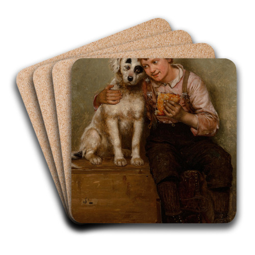 Lunch for Two by John George Brown Art Drink Coaster set
