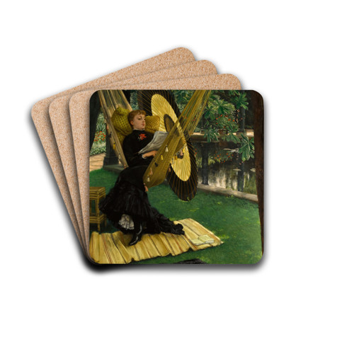 The Hammock by James Tissot Drink Coasters - set of 4