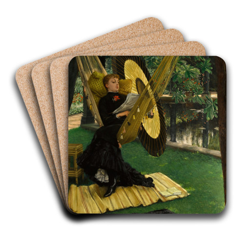 The Hammock by James Tissot Art Drink Coaster set