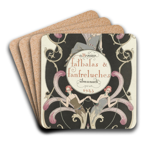 The Fashion Magazine as Temptress by George Barbier Art Drink Coaster set