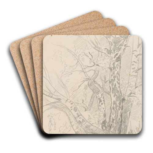 Trestudie, Billerud by Hans Gude Art Drink Coaster set