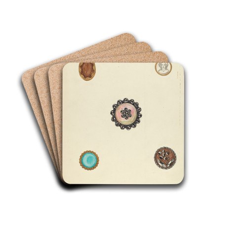 Buttons by Mary Fitzgerald Drink Coasters - set of 4