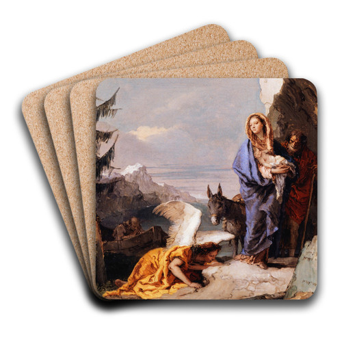 The Flight into Egypt by Giovanni Battista Tiepolo Art Drink Coaster set