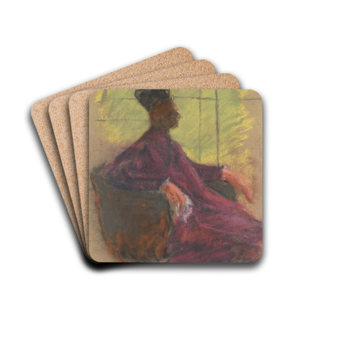Sitting by Ladislav Mednynszky Drink Coasters - set of 4