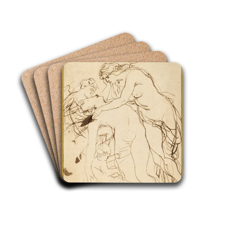 Venus Lamenting Adonis by Peter Paul Rubens Drink Coasters - set of 4