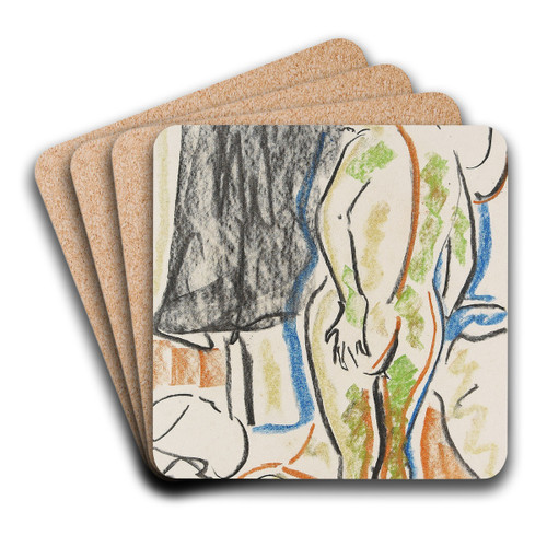 Stehender weiblicher Akt by Ernst Ludwig Kirchner Art Drink Coaster set