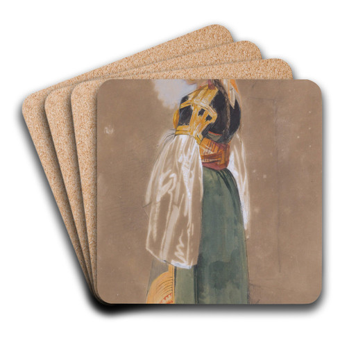 A Jewish Woman Of Gibraltar Or Tangier by John Frederick Lewis Art Drink Coaster set