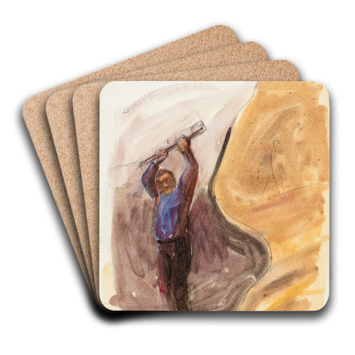 Mies ja tanko, luonnos by Magnus Enckell Art Drink Coaster set