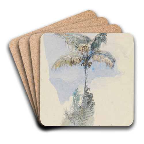 Palmenstudie by Ferdinand Keller Art Drink Coaster set Palmenstudie by Ferdinand Keller Art Drink Coaster set