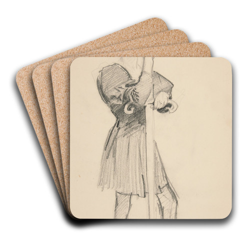 Standing Figure with aSpear by John Singer Sargent Art Drink Coaster set Standing Figure with aSpear by John Singer Sargent Art Drink Coaster set