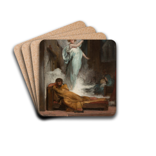Le songe de Saint-Joseph by Eugne Romain Thirion Drink Coasters - set of 4