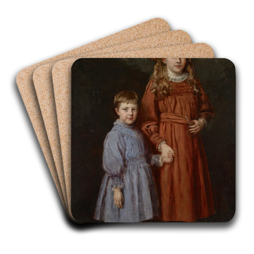 The Pierce Children by Theodore Clement Steele Art Drink Coaster set