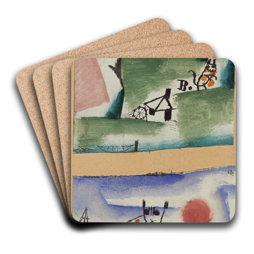 Tomcat's Turf by Paul Klee Art Drink Coaster set