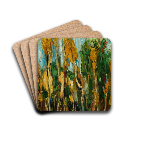 Birch trees by Konrad Krzyanowski Drink Coasters - set of 4