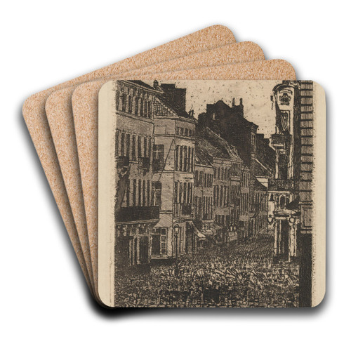 The Music in the rue de Flandre, Ostend by James Ensor Art Drink Coaster set