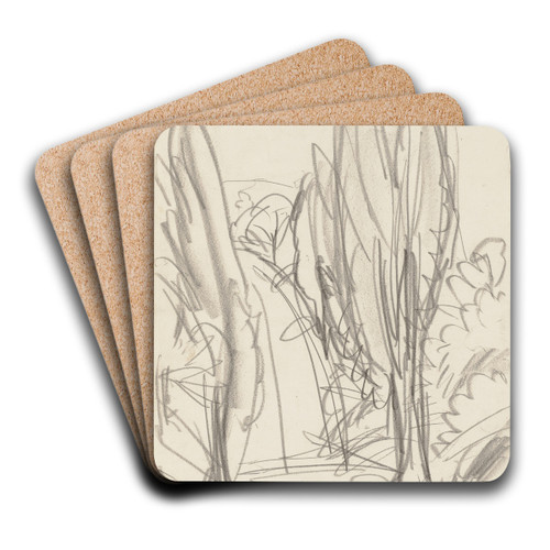 Road in the Taunus by Ernst Ludwig Kirchner Art Drink Coaster set