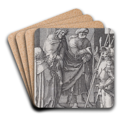 Ecce Homo by Lucas Van Leyden Art Drink Coaster set
