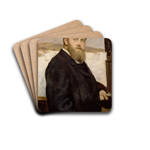 Portrait of the Painter Frits Thaulow by Christian Krohg Drink Coasters - set of 4