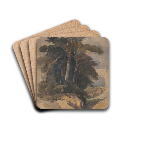 Pines on Hampstead Heath by William James Mller Drink Coasters - set of 4 Pines on Hampstead Heath by William James Mller Drink Coasters - set of 4