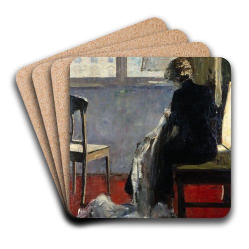 The Red Carpet by Lesser Ury Art Drink Coaster set The Red Carpet by Lesser Ury Art Drink Coaster set