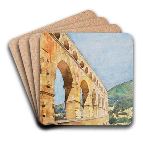 Pont du Gard, France by Cass Gilbert Art Drink Coaster set