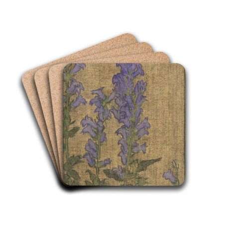 Delphinium by Hannah Borger Overbeck Drink Coasters - set of 4