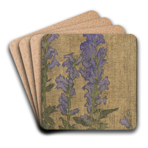 Delphinium by Hannah Borger Overbeck Art Drink Coaster set
