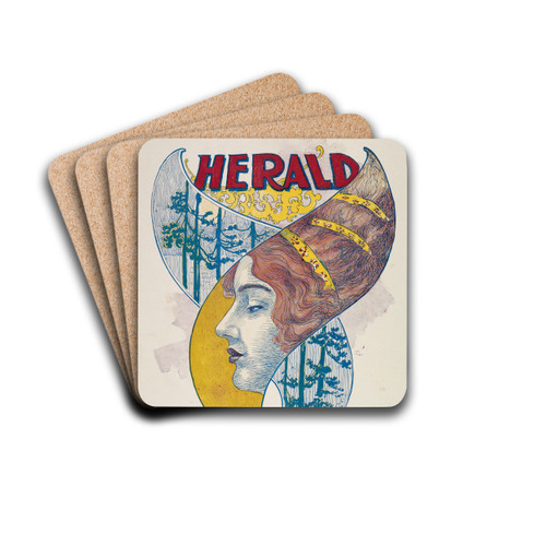 Herald- 1896 by Charles Wright Drink Coasters - set of 4
