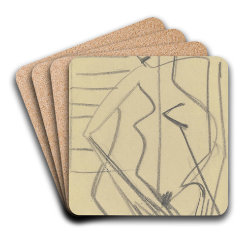 Weiblicher Akt by Ernst Ludwig Kirchner Art Drink Coaster set
