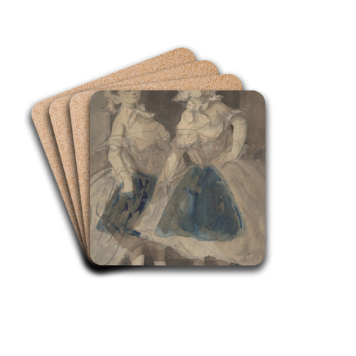 Two Soubrettes by Constantin Guys Drink Coasters - set of 4