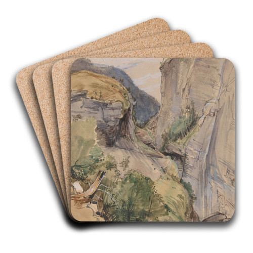 The Via Mala by John Frederick Lewis Art Drink Coaster set