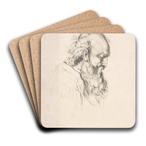 Bearded Man by Christoph Joseph Werner Art Drink Coaster set Bearded Man by Christoph Joseph Werner Art Drink Coaster set