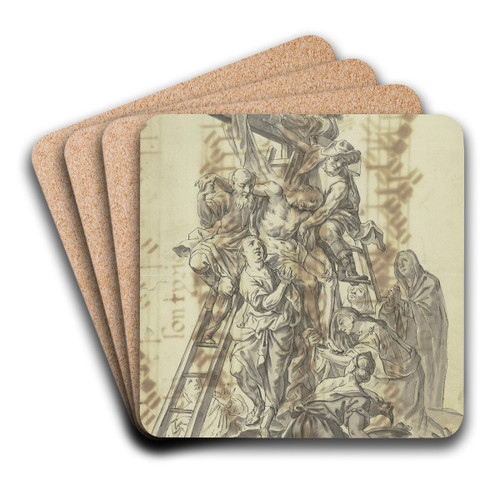 The Deposition of the Cross by Bernhard von Neher the elder Art Drink Coaster set The Deposition of the Cross by Bernhard von Neher the elder Art Drink Coaster set