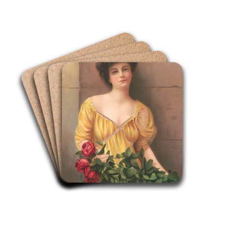American beauty by Gotham Litho. Co Drink Coasters - set of 4