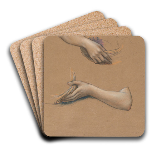 Study of Arms for 'The Cadence of Autumn' by Evelyn De Morgan Art Drink Coaster set
