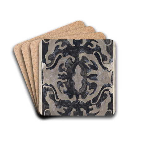 Decoratief ontwerp met leeuwen by Carel Adolph Lion Cachet Drink Coasters - set of 4