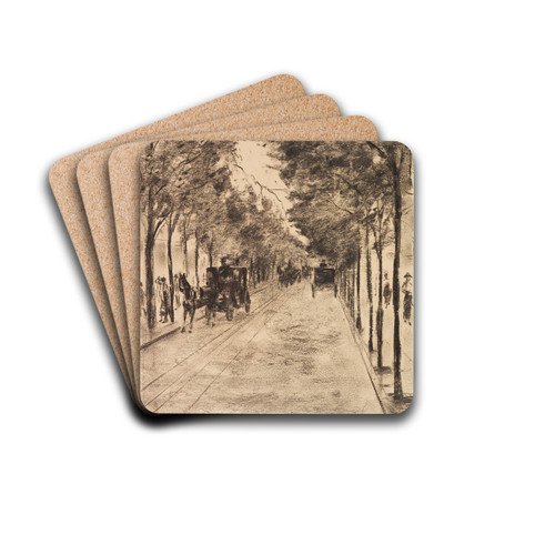 Allee im Tiergarten, Berlin by Lesser Ury Drink Coasters - set of 4