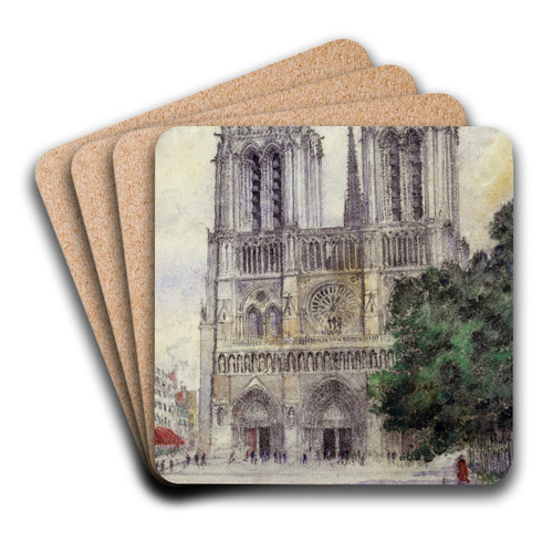 Cathedral of Notre Dame, Paris by Cass Gilbert Art Drink Coaster set
