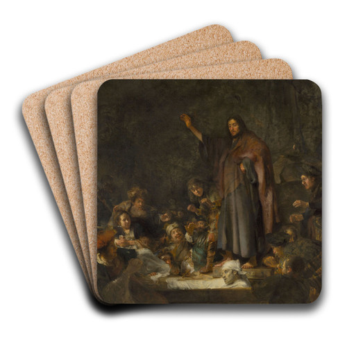 Raising of Lazarus (John 11-41-44) by Carel Fabritius Art Drink Coaster set