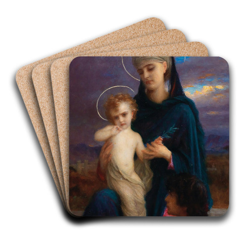 Madonna With Christ Child And A Boy by Ernest Hbert Art Drink Coaster set