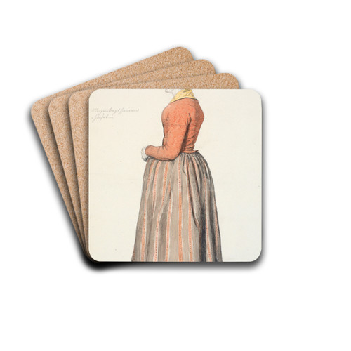 Pige i morgendragt by Christen Dalsgaard Drink Coasters - set of 4
