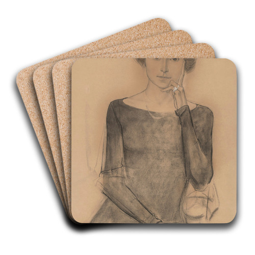 Portrait of Elisabeth Le Brun by Jan Toorop Art Drink Coaster set