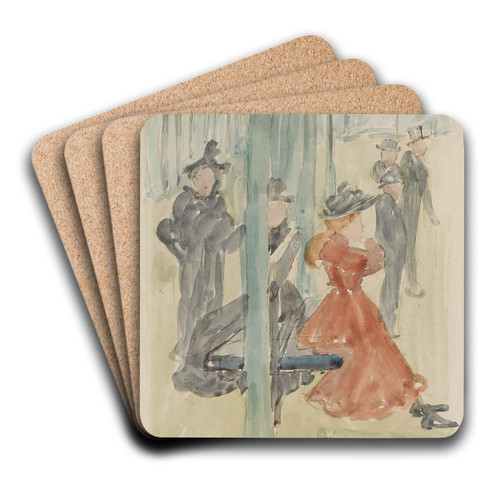 Park Scene by Maurice Prendergast Art Drink Coaster set
