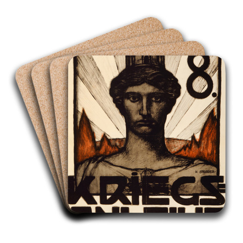 Zeichnet 8. Kriegsanleihe by Karl Sterrer Art Drink Coaster set