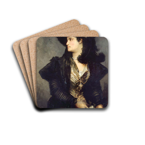 Portrait Of A Lady by Hans Makart Drink Coasters - set of 4