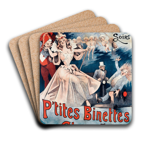 Alcazar D'ete Tous Les Soirs P'tites Binettes Champs Elyses by Alfred Choubrac Art Drink Coaster set Alcazar D'ete Tous Les Soirs P'tites Binettes Champs Elyses by Alfred Choubrac Art Drink Coaster set