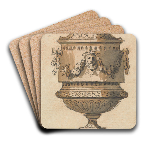 Design for an Urn by Joseph Wilton Art Drink Coaster set Design for an Urn by Joseph Wilton Art Drink Coaster set