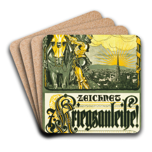 Zeichnet Kriegsanleihe! by Anton Emanuel Peschka Art Drink Coaster set
