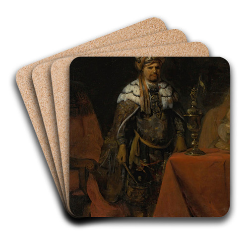 The Enraged Ahasuerus by Aert de Gelder Art Drink Coaster set